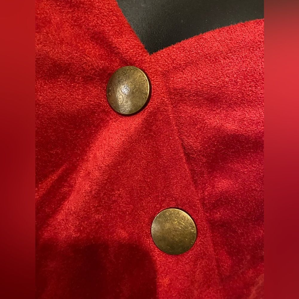 Women’s one shoulder red suede crop top NWT size S | evening wear | Hello Nite - Picture 7 of 7
